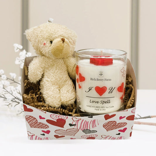 Hearts and Rose with Teddy Bear