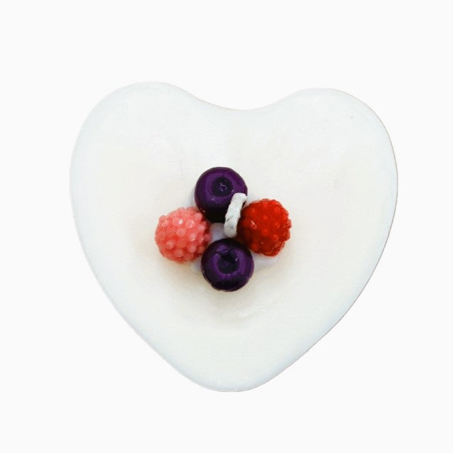 Heart Shaped with Berries Candle